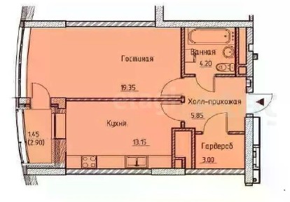 Продается 1-комн. квартира, 46,5 м²