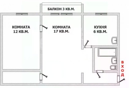 Продается 2-комн. квартира, 41,1 м²