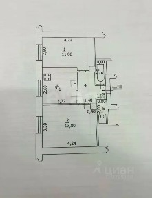 Продается 2-комн. квартира, 41,2 м²