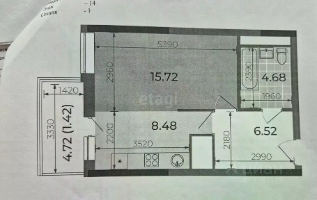 Продается студия, 37 м²