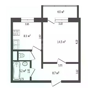 Продается 1-комн. квартира, 36,1 м²