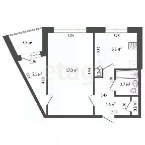 Продается 2-комн. квартира, 38,1 м²