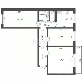 Продается 3-комн. квартира, 69,4 м²