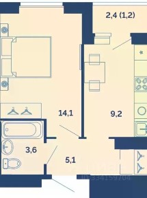 Продается 1-комн. квартира, 33,2 м²
