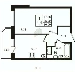 Продается 1-комн. квартира, 35 м²