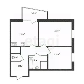 Продается 2-комн. квартира, 49,5 м²