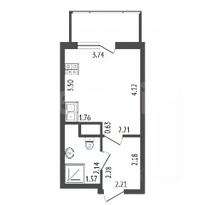 Продается студия, 22 м²