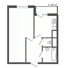 Продается 1-комн. квартира, 38,3 м²