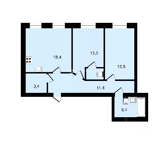 Продается 2-комн. квартира, 65,1 м²