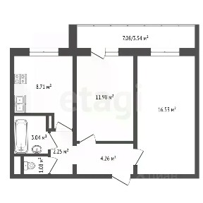 Продается 2-комн. квартира, 51,4 м²