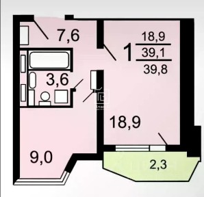 Продается 1-комн. квартира, 39,8 м²