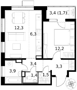 Продается 2-комн. квартира, 46 м²