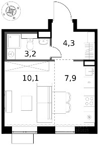 Продается студия, 25,5 м²