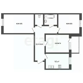 Продается 3-комн. квартира, 61,9 м²