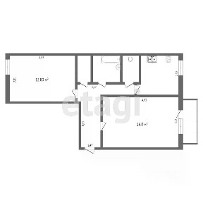 Продается 2-комн. квартира, 49,3 м²
