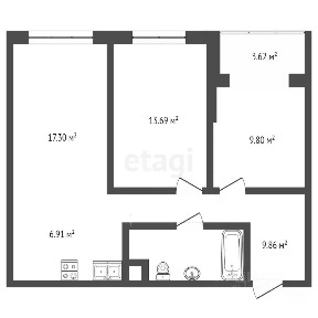 Продается 2-комн. квартира, 64,9 м²