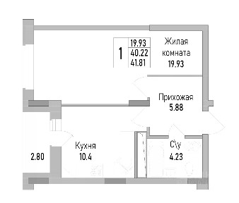 Сдается 1-комн. квартира, 42 м²