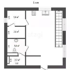 Продается 2-этажный дом, 76,4 м²