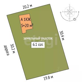 Продается 1-этажный дом, 20 м²