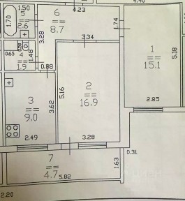 Продается 2-комн. квартира, 54,2 м²