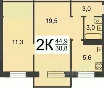Продается 2-комн. квартира, 43,5 м²