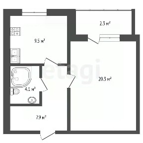 Продается 1-комн. квартира, 41,9 м²