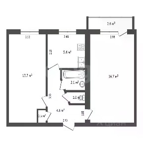 Продается 2-комн. квартира, 44,2 м²
