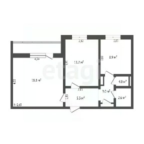 Продается 2-комн. квартира, 50,8 м²