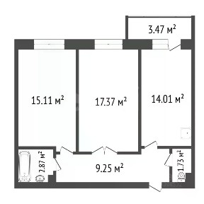 Сдается 2-комн. квартира, 60,9 м²