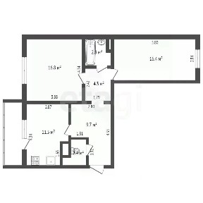 Продается 2-комн. квартира, 67 м²