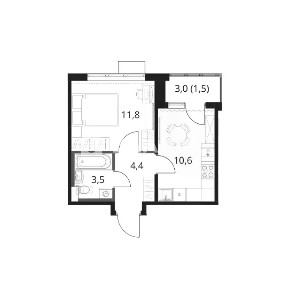 Продается 1-комн. квартира, 31,8 м²