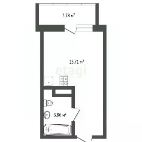 Продается студия, 19,6 м²