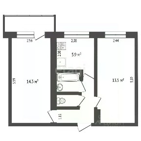 Продается 2-комн. квартира, 41,8 м²