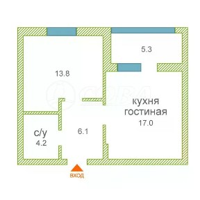 Продается 1-комн. квартира, 44,9 м²