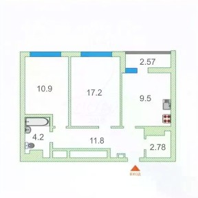 Продается 2-комн. квартира, 56,2 м²