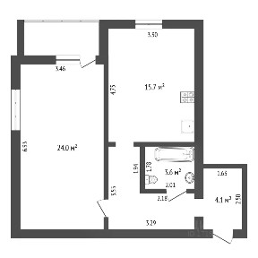 Продается 1-комн. квартира, 54,9 м²