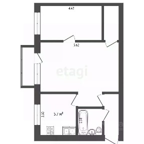 Продается 1/2 квартиры, 43,6/28,6/6 м²