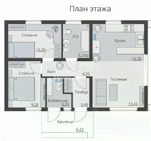 Продается 1-этажный дом, 62 м²
