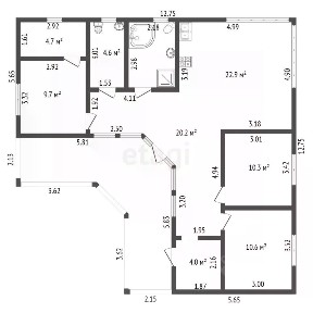 Продается 1-этажный дом, 119 м²
