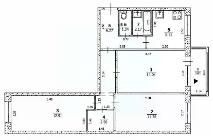 Продается 3-комн. квартира, 59,4 м²