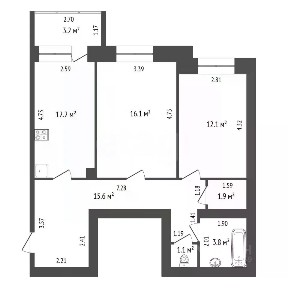 Продается 2-комн. квартира, 62,8 м²