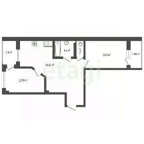 Продается 2-комн. квартира, 64,6 м²