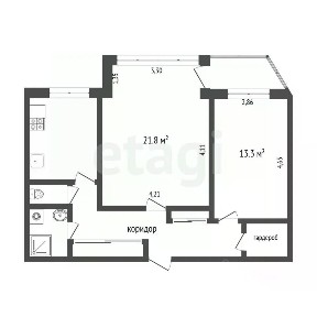 Продается 2-комн. квартира, 58,3 м²