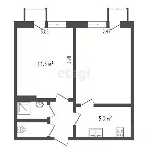 Продается 1-комн. квартира, 34,8 м²