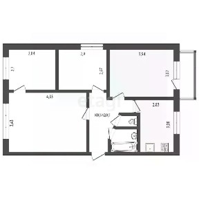 Продается 4-комн. квартира, 59,8 м²