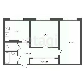 Продается 2-комн. квартира, 44,3 м²