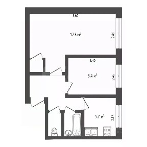 Продается 2-комн. квартира, 40,5 м²