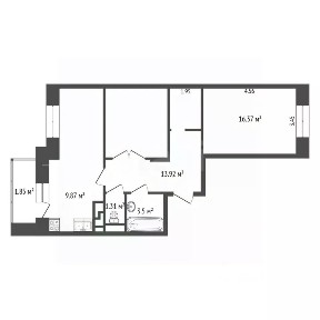 Продается 2-комн. квартира, 66,5 м²