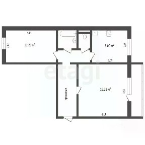 Продается 2-комн. квартира, 53 м²