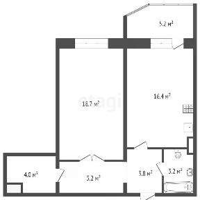 Продается 1-комн. квартира, 51,3 м²